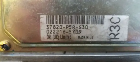Honda Accord Engine control unit/module 37820P5RG30 0222165Y09