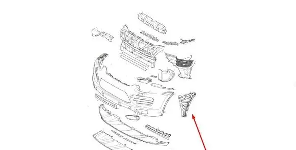 Porsche Cayenne (92A) Front bumper mounting bracket 7P5807177