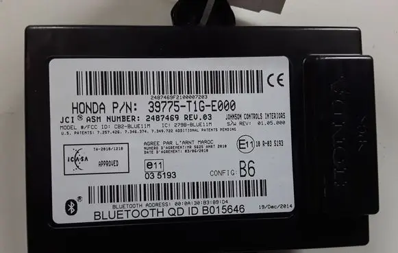 Honda CR-V Bluetooth control unit module 39775T1GE000