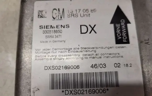 Opel Signum Airbag control unit/module 13170589 330518650