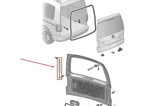 Volkswagen Caddy Tailgate/trunk/boot hinge 2K5827550