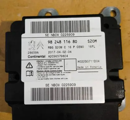 Peugeot 5008 Airbag control unit/module 9824811680