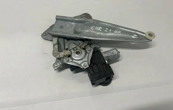 Rear door window regulator with motor