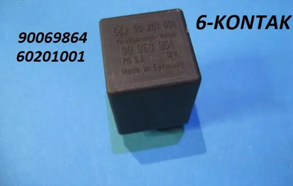 Opel Combo B Window wiper relay 90069864 60201001