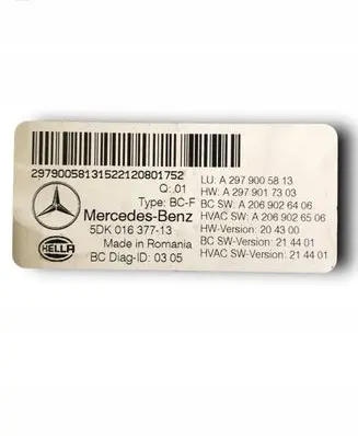 Mercedes-Benz EQS V297 Comfort/convenience module A2979005813