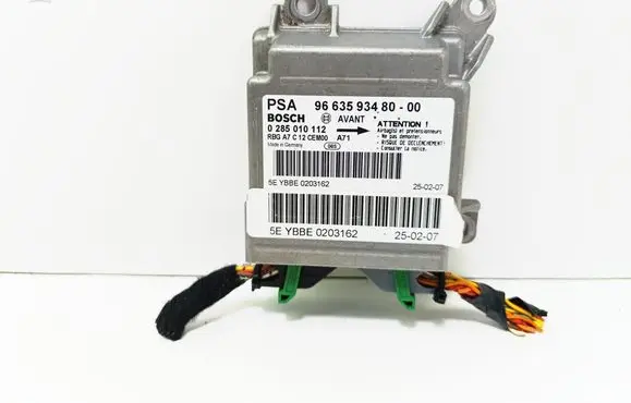 Peugeot 207 Airbag control unit/module 9663593480