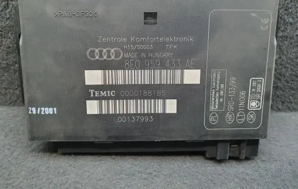 Audi A4 S4 B6 8E 8H Comfort/convenience module 8E0959433AE