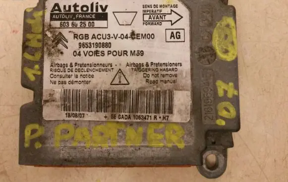 Peugeot Partner Airbag control unit/module 9653190880 603602500