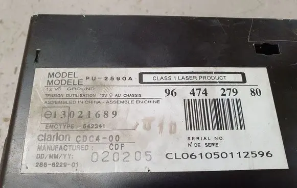 Citroen C4 I Picasso CD/DVD changer 9647427980