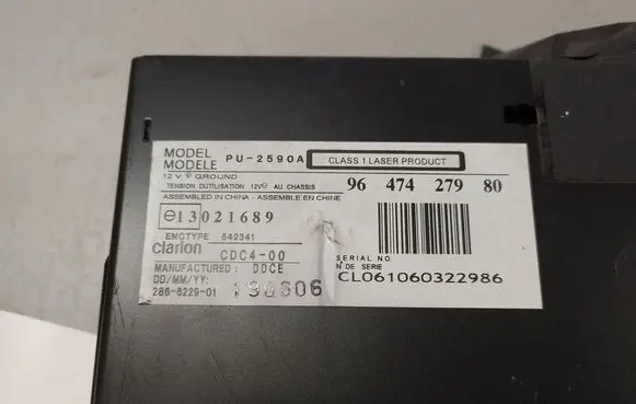 Peugeot 407 CD/DVD changer 9647427980 190606 PU2590A