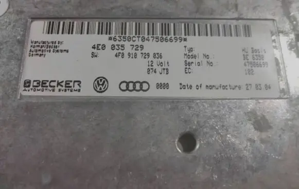 Audi A6 S6 C6 4F MMI control unit 4E0035729 4F0910729