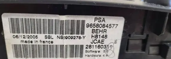 Citroen C4 I Picasso Climate control unit 9658084577 28116031 NS0909278Y