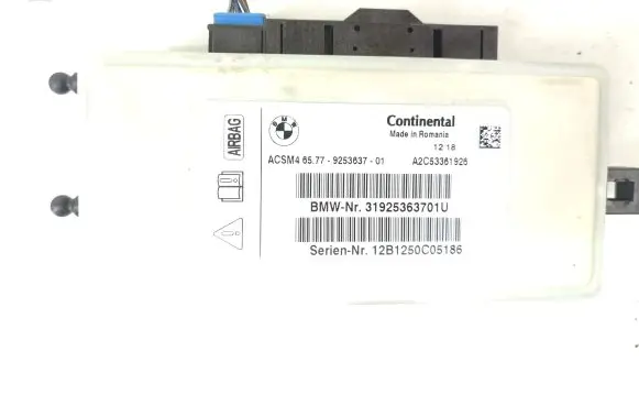 BMW 5 F10 F11 Airbag control unit/module 9253637