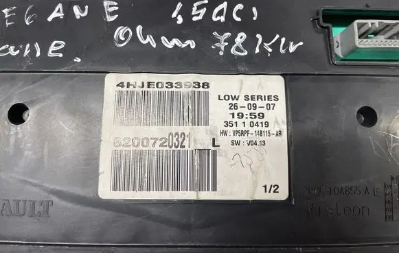 Renault Megane II Speedometer (instrument cluster) 8200720321 35110419 4HJE033938