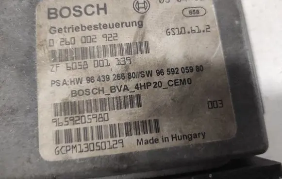 Peugeot 407 Gearbox control unit/module 0260002922 ZF6058001139 9659205980