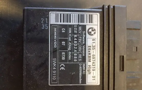 BMW 5 E60 E61 Comfort/convenience module 6974319 5WK49110