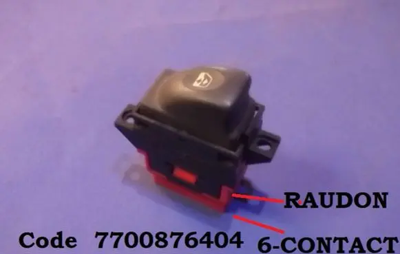 Renault Laguna I Electric window control switch 7700876404