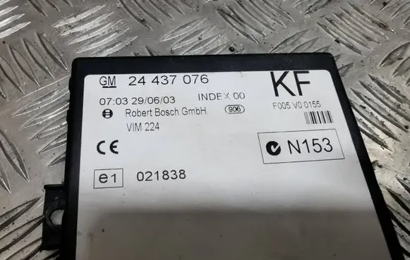 Opel Zafira A Comfort/convenience module 24437076 021838 F005V00155