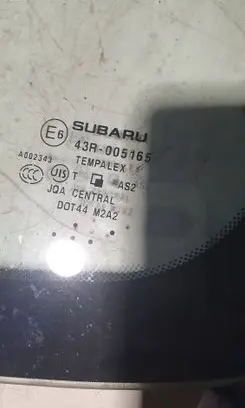 Subaru Forester SH Rear side window 43R005165 DOT44M2A2 A002343
