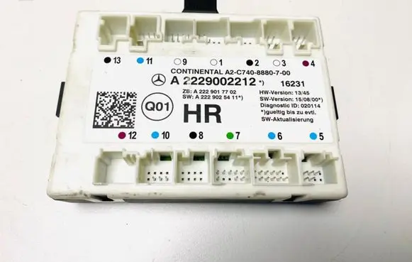 Mercedes-Benz S W222 Door control unit/module A2229002212 A2229006406 A2229017702