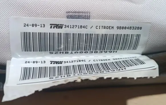 Citroen C4 II Picasso Roof airbag 9800483280