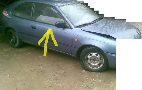 Toyota Corolla E100 Front door window/glass (coupe) 