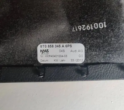 Audi A5 Sportback 8TA Steering wheel column trim 8T0858345A