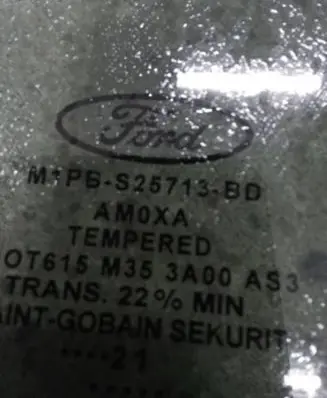 Ford Bronco Rear windscreen/windshield window M1PBS25713BD