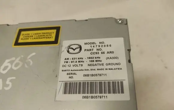 Mazda 5 Radio/CD/DVD/GPS head unit 14792086 CC9366AR0