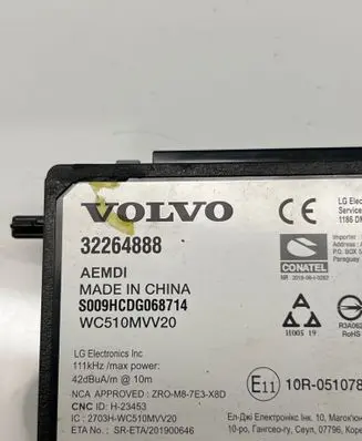 Volvo XC60 Comfort/convenience module 32264888 WC510MVV20 ZR0M87E3X8D