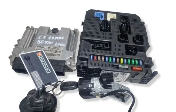 Citroen C3 Engine ECU kit and lock set 0281011559 9660653880 9659285480