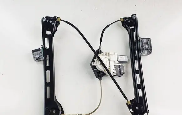 Rear door window regulator with motor