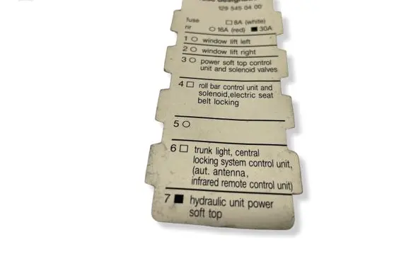 Mercedes-Benz SL R129 Fuse box cover A1295450400