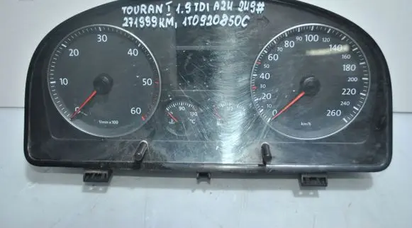 Volkswagen Touran I Speedometer (instrument cluster) 1T0920850C