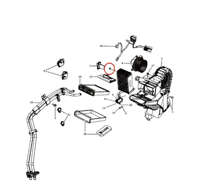 Chrysler Town u0026 Country V Heater blower radiator P5960002 68164489AA