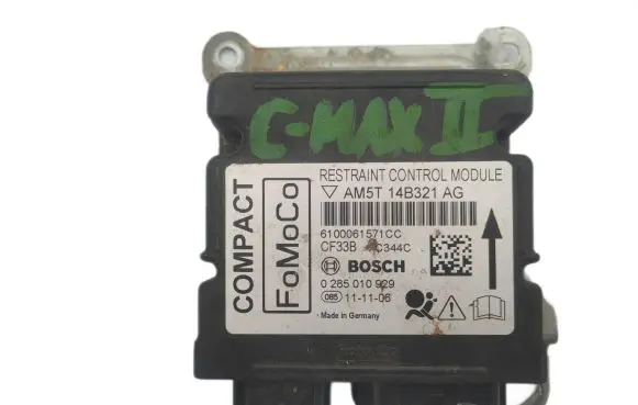 Ford C-MAX II Airbag control unit/module AM5T14B321AG 0285010929 6100061571CC