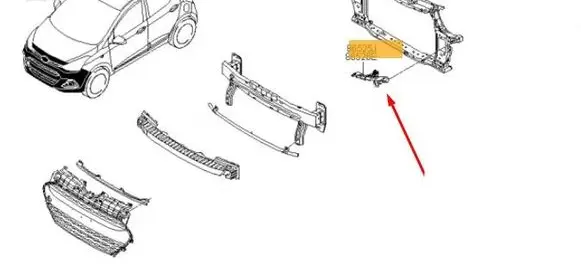 Hyundai i10 Front bumper mounting bracket 86525B9000