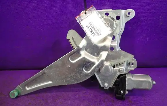 Rear door window regulator with motor
