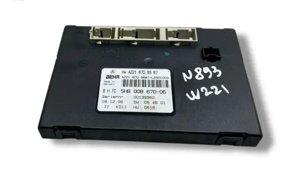 Mercedes-Benz S W221 Air conditioning/heating control unit A2218709987 00139962 5HB00867006