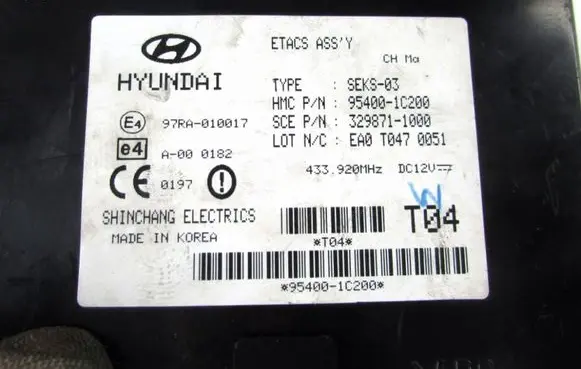 Hyundai Getz Other control units/modules 97RA010017