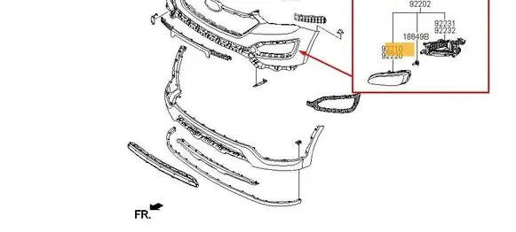 Hyundai Santa Fe Front fog light 922102W100