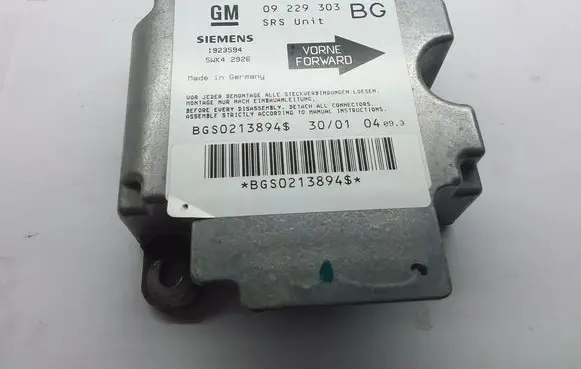 Opel Zafira A Airbag control unit/module 09229303 1923594