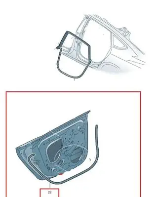 Audi A5 Rubber seal rear door 8W8839911