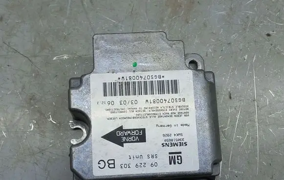 Opel Zafira A Airbag control unit/module 09229303