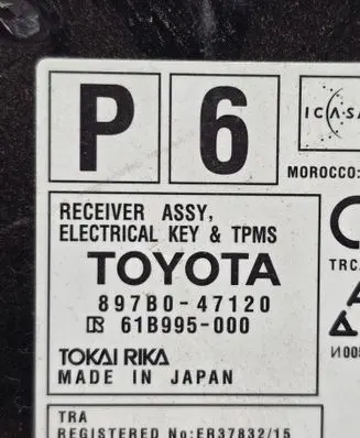 Toyota Prius+ (ZVW40) Other control units/modules 897B047120 ER3783215