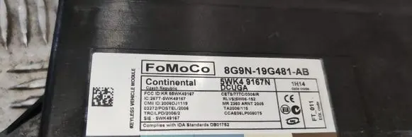 Jaguar XF X250 Keyless (KESSY) go control unit/module 8G9N19G481AB