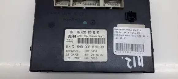 Mercedes-Benz CL C216 Air conditioning/heating control unit A2218709987
