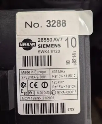 Nissan Primera Comfort/convenience module 28550AV7 5WK48123 97RA1000013