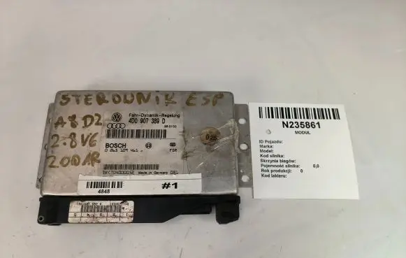 Audi A8 S8 D2 4D ESP (stability system) control unit 4D0907389D 0265109461 DKCT04000052