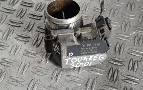 Volkswagen Touareg I Throttle valve 4E0145950H A2C53364207 0412090538